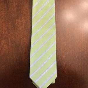 Vineyard Vines Green and White Striped Tie